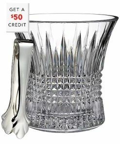 Waterford Lismore Diamond Ice Bucket With Tongs With $50 Credit Home