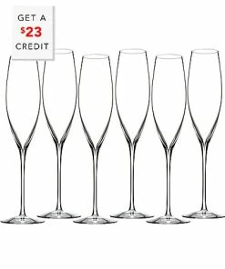 Waterford Set Of 6 Elegance Classic Champagne Toasting Flute Glasses With $23 Credit Home