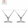 Waterford Set Of 2 Elegance Martini Glasses With $10 Credit Home