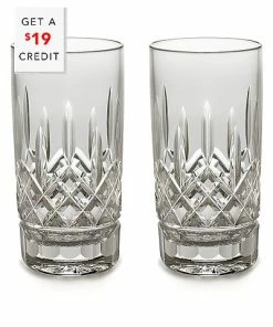 Waterford Lismore Hiball 12oz Set Of 2 With $19 Credit Home