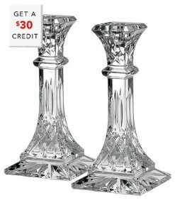 Waterford Lismore Candlestick 8In Pair With $30 Credit Home