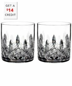 Waterford Lismore Connoisseur Straight Sided Tumbler 7oz Set Of 2 With $14 Credit Home