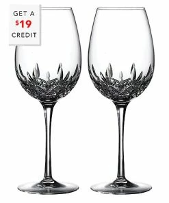 Waterford Lismore Essence Goblet 19oz Set Of 2 With $19 Credit Home