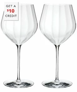 Waterford Set Of 2 Elegance Optic Cabernet Sauvignon Glasses With $10 Credit Home