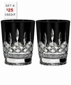 Waterford Lismore Black DOF 11.8oz Set Of 2 With $25 Credit Home