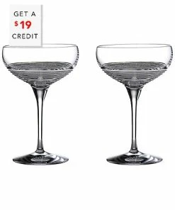 Waterford Set Of 2 Mixology Circon Coupe Glasses With $19 Credit Home