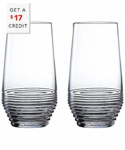 Waterford Set Of 2 Mixology Circon Hiball Glasses With $17 Credit Home