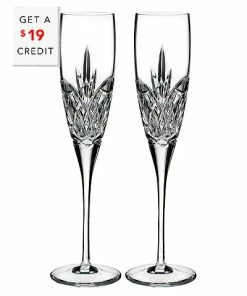 Waterford Set Of 2 Love Forever Flutes With $19 Credit Home