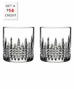 Waterford Lismore Connoisseur Diamond Straight Sided Tumbler 7oz Set Of 2 With $14 Credit Home