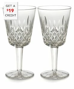 Waterford Lismore Goblet 9oz Set Of 2 With $19 Credit Home