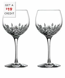 Waterford Lismore Essence Balloon Wine 18oz Set Of 2 With $19 Credit Home