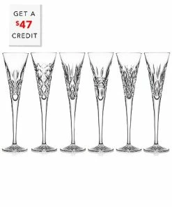 Waterford Set Of 6 Lismre Connoisseur Heritage Flutes With $47 Credit Home