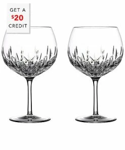 Waterford Lismore Gin Journeys Set Of 2 Balloon Glasses With $20 Credit Home