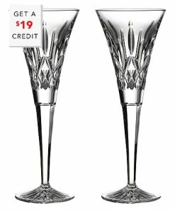 Waterford Lismore Set Of 2 Toasting Flutes With $19 Credit Home