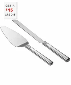 Waterford Lismore 2pc Diamond Cake Knife & Server Set With $15 Credit Home