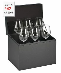 Waterford Lismore Set Of Six 19oz Essence Goblets With $47 Credit Home