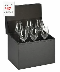 Waterford Lismore Set Of Six 14oz Essence Wine Glasses With $47 Credit Home